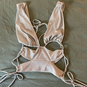 Princess Polly Shimmering Silver Strappy Top